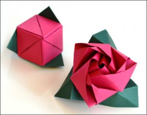 cach gap hoa hong ma thuat origami